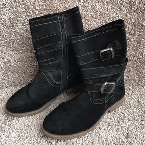 Roan by Bed|Stu Women’s Burnished Black Suede Moto Boots size 6.5